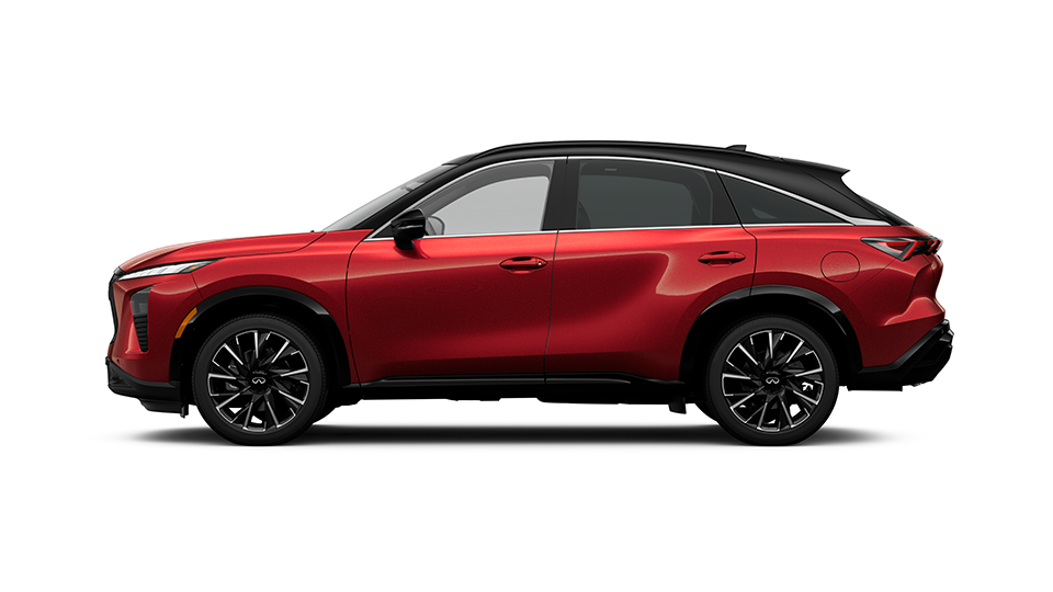 2027 INFINITI QX65 AUTOGRAPH AWD side profile in red