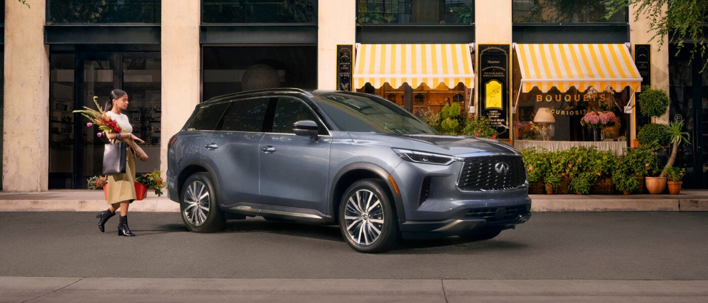 2024 INFINITI QX60 Exterior In Front Of Flower Shop