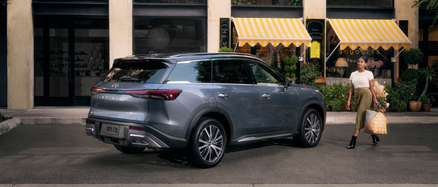 2025 INFINITI QX60 Exterior In Front Of Shop Rearview